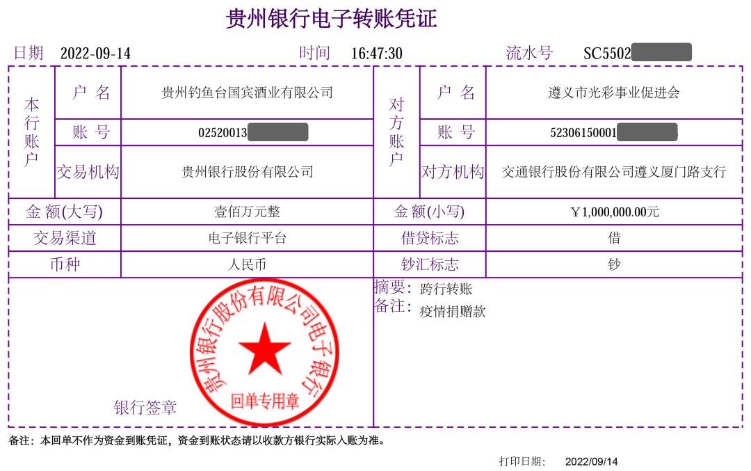 钓鱼台酒业捐赠200万元，支援贵州疫情防控工作